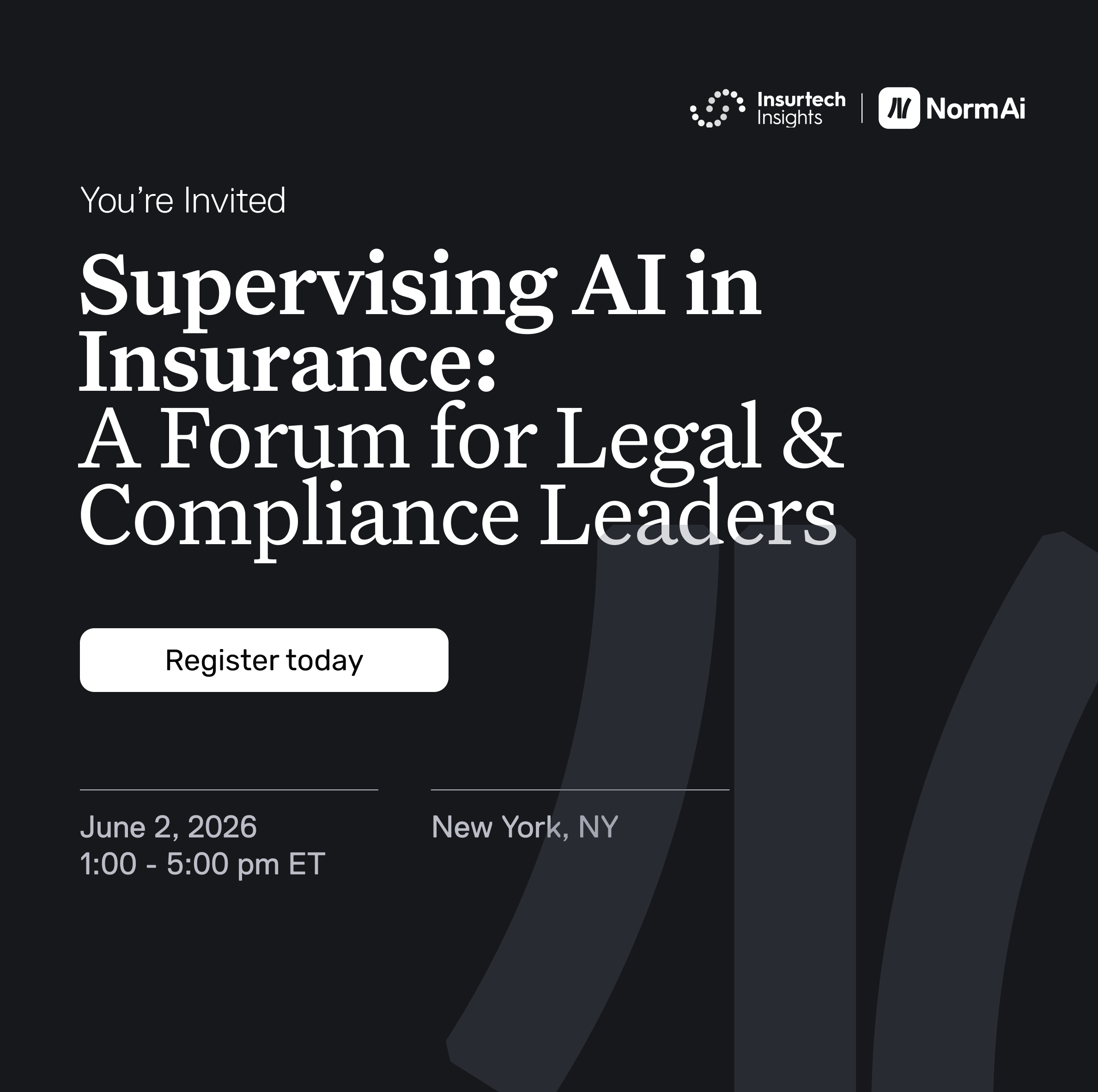 Cover art for #Insurtech Insights: Supervising AI in Insurance - A Forum for Legal & Compliance Leaders — 1 World Trade Center