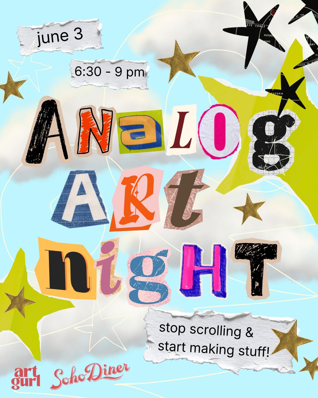 Cover art for #analog art night at soho diner: PATIO EDITION — Soho Diner