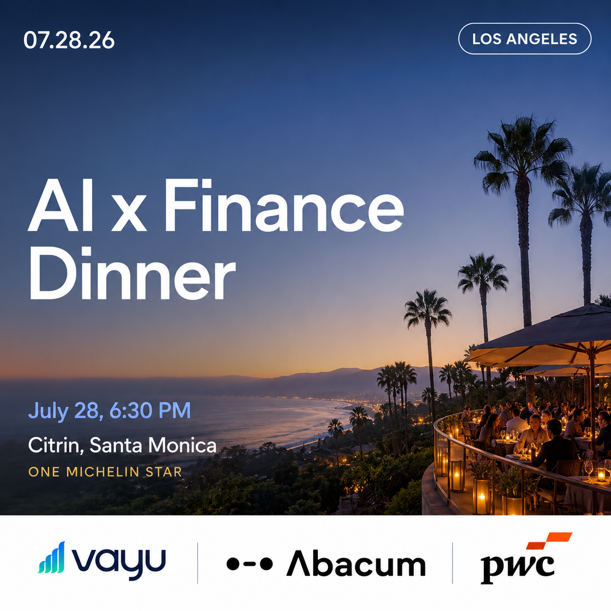 Cena AI x Finanzas en Citrin con PwC, Vayu y Abacum