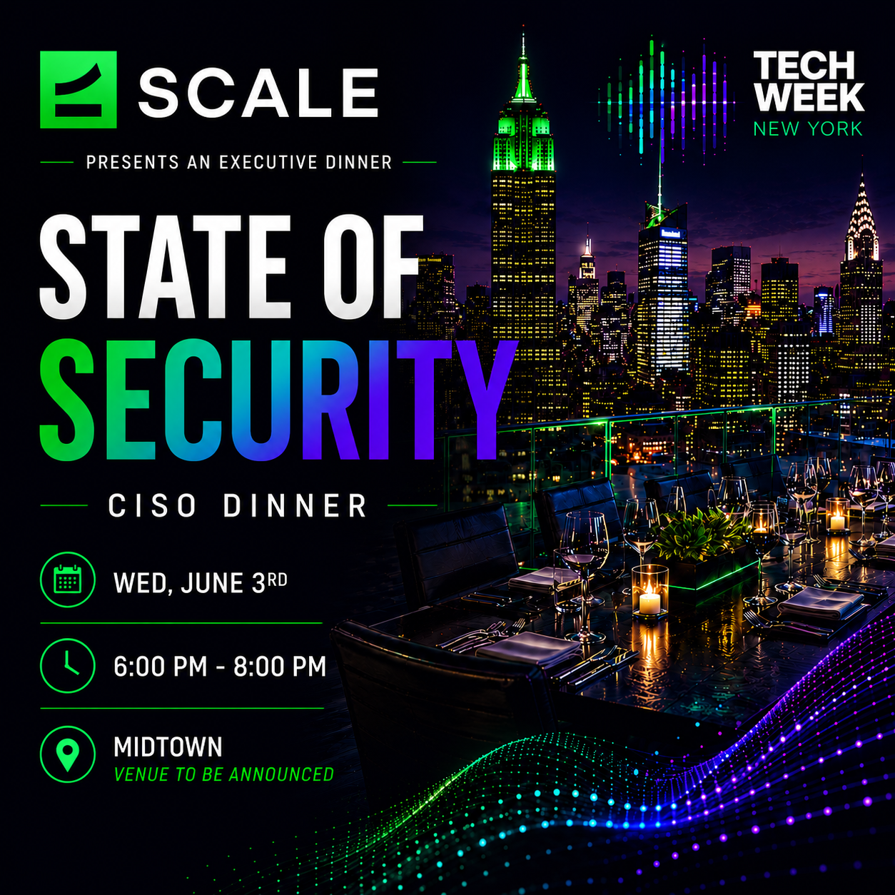 Cover art for #Midtown Event: 2026 State of Security - Executive Cybersecurity Dinner hosted by SCALE — Midtown Manhattan
