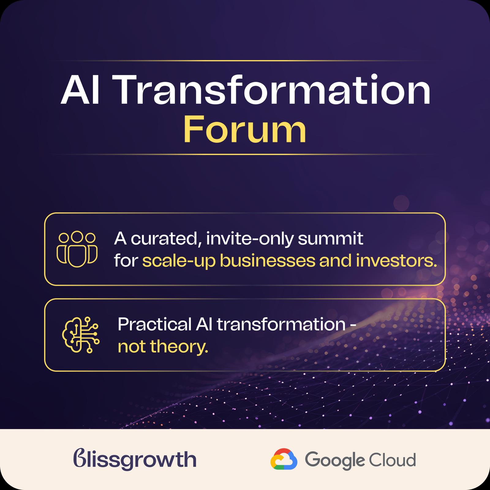 AI-Transformationsforum: 28. September 2026 (@ Google HQ)
